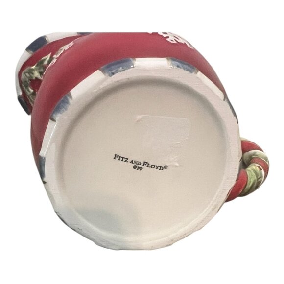 Fitz & Floyd Old World Christmas Holly Snowflake Creamer 4" - Picture 5 of 6